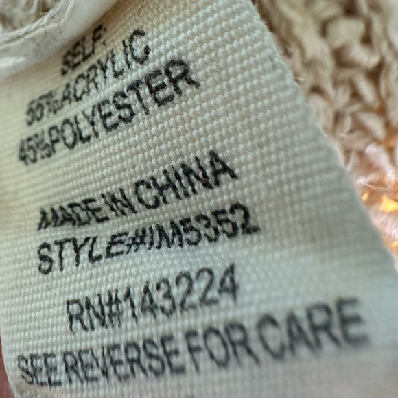 ILLA ILLA Oversized Crewneck Sweater Textured Top in Beige Tan - Picture 4 of 5